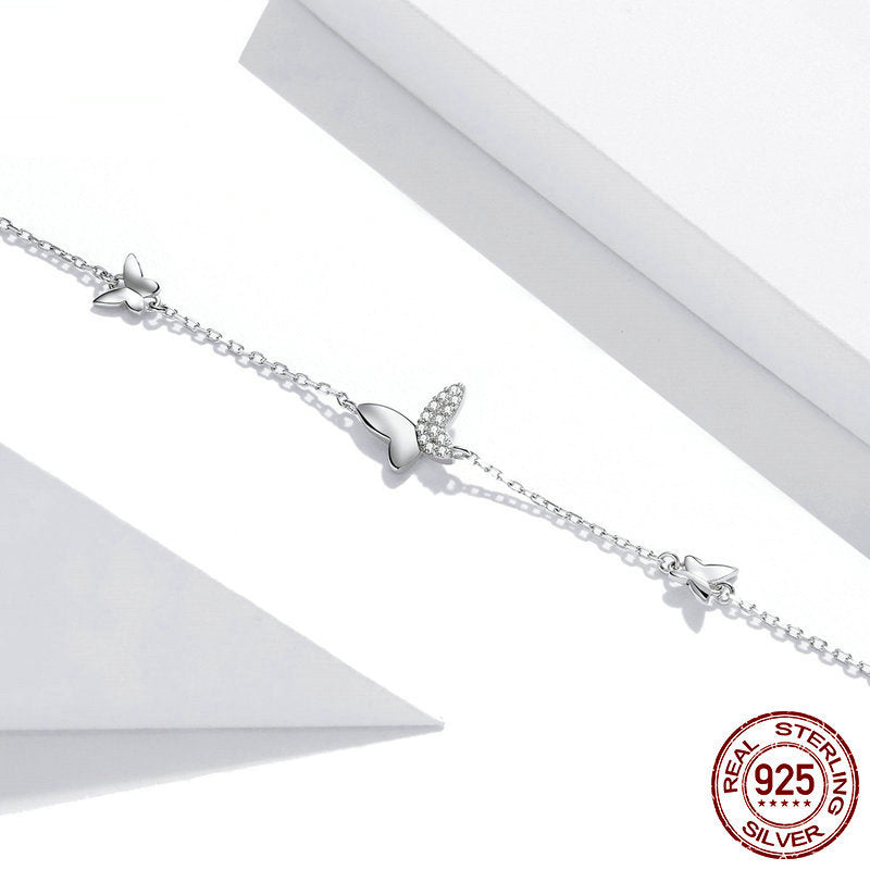 925 Silver Butterfly Dancing Bracelet for Women