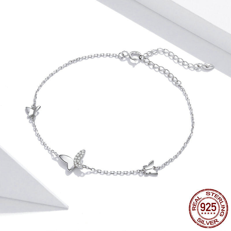 925 Silver Butterfly Dancing Bracelet for Women