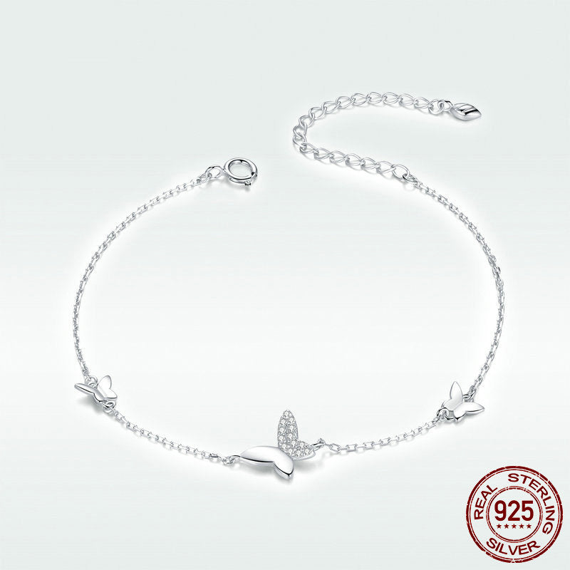 925 Silver Butterfly Dancing Bracelet for Women