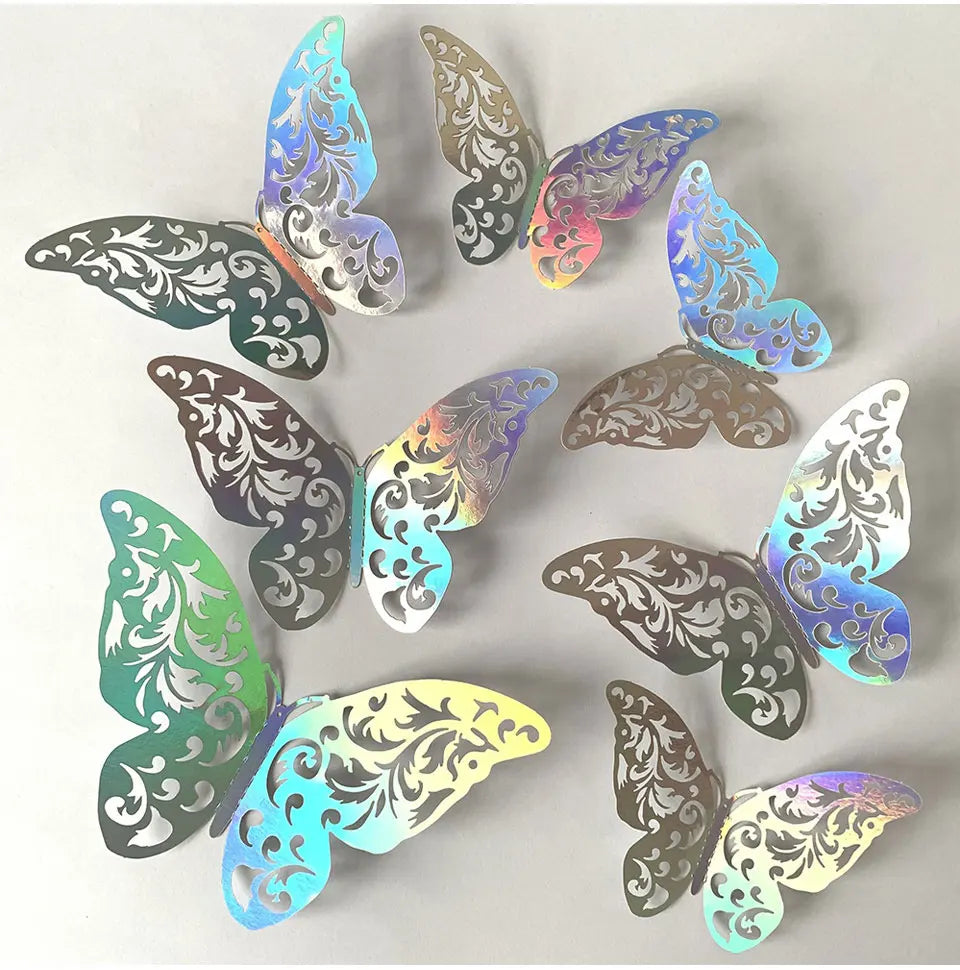 12pcs Suncatcher Sticker 3D Effect Crystal Butterflies Wall Sticker Beautiful Butterfly for Kids Room Wall Decal Home Decoration