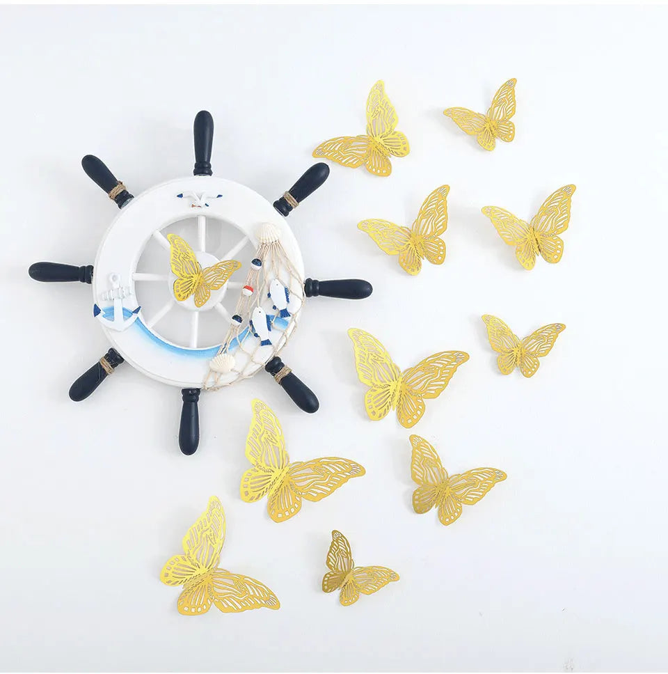 12pcs Suncatcher Sticker 3D Effect Crystal Butterflies Wall Sticker Beautiful Butterfly for Kids Room Wall Decal Home Decoration