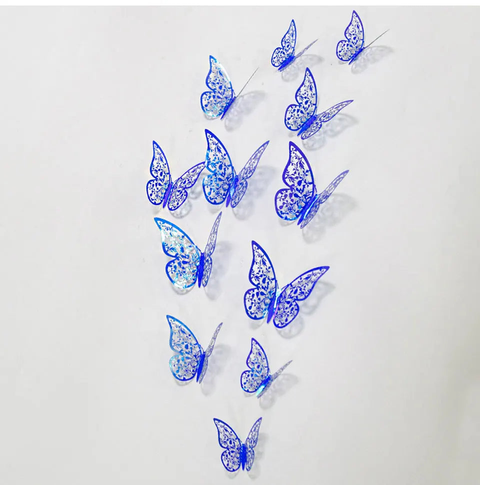 12pcs Suncatcher Sticker 3D Effect Crystal Butterflies Wall Sticker Beautiful Butterfly for Kids Room Wall Decal Home Decoration