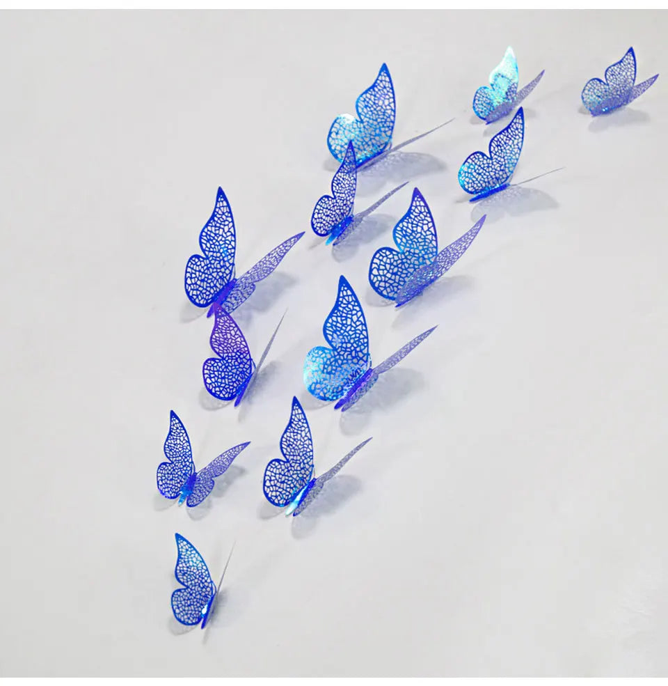 12pcs Suncatcher Sticker 3D Effect Crystal Butterflies Wall Sticker Beautiful Butterfly for Kids Room Wall Decal Home Decoration