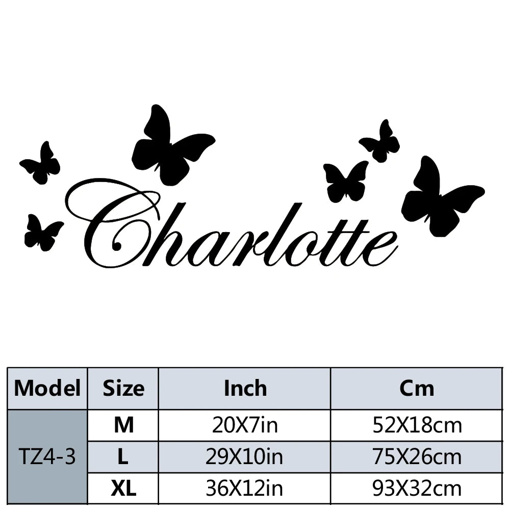 1pc nice view Personalize Custom Name Butterfly  Wall Stickers Modern Fashion Wall Sticker  Kids Room Nature Decor