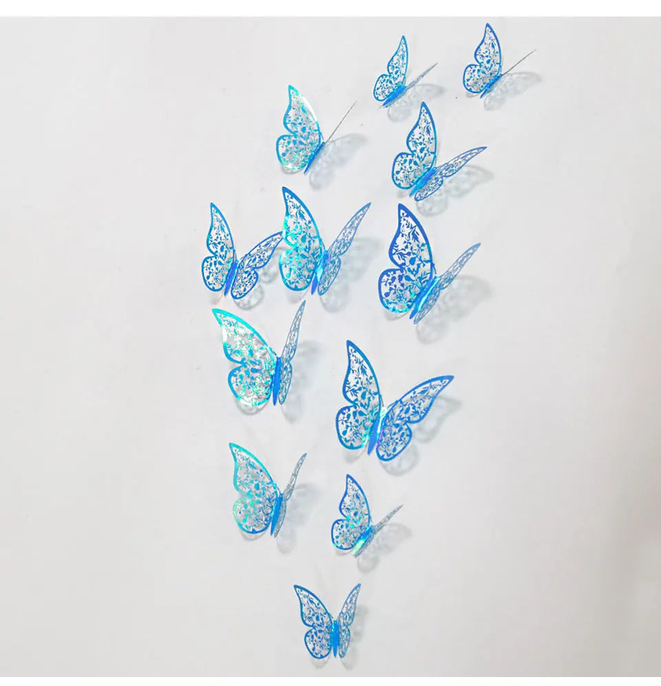 12pcs Suncatcher Sticker 3D Effect Crystal Butterflies Wall Sticker Beautiful Butterfly for Kids Room Wall Decal Home Decoration