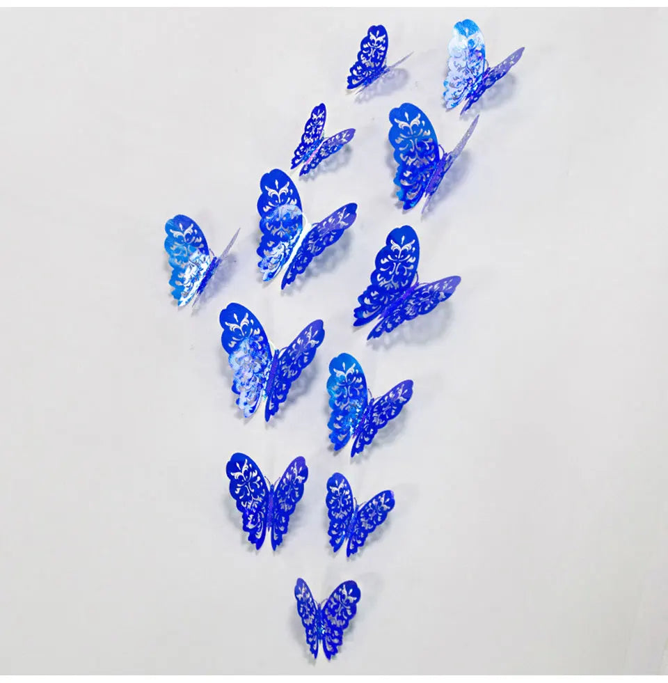 12pcs Suncatcher Sticker 3D Effect Crystal Butterflies Wall Sticker Beautiful Butterfly for Kids Room Wall Decal Home Decoration