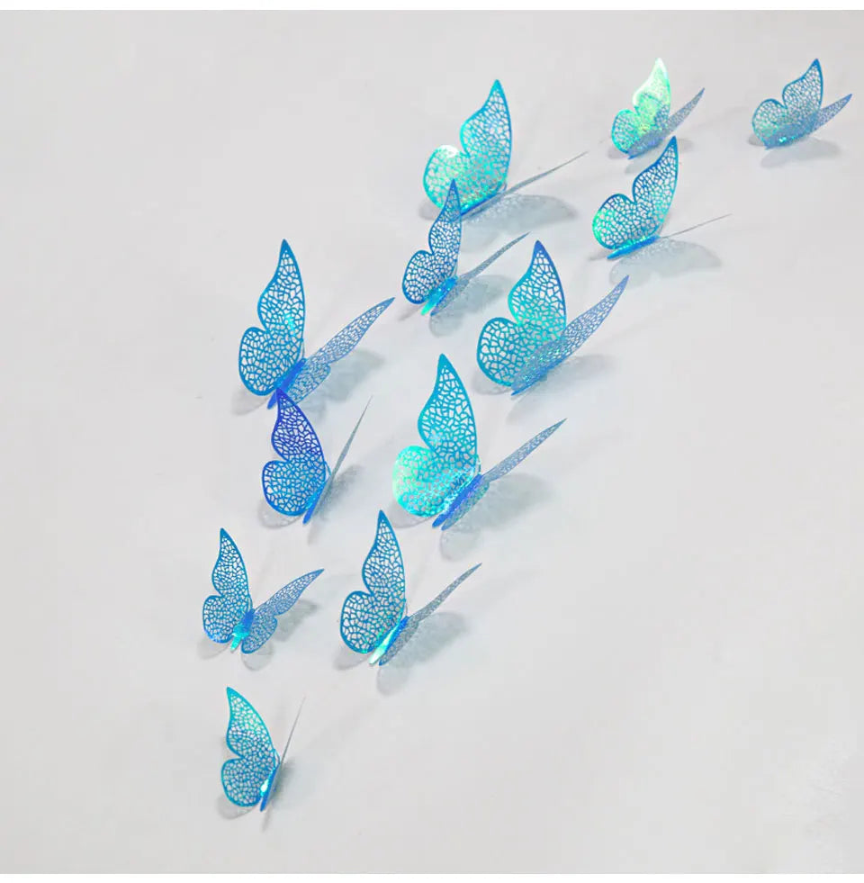 12pcs Suncatcher Sticker 3D Effect Crystal Butterflies Wall Sticker Beautiful Butterfly for Kids Room Wall Decal Home Decoration