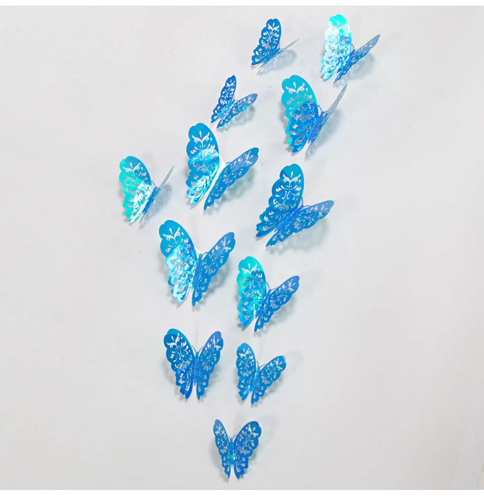 12pcs Suncatcher Sticker 3D Effect Crystal Butterflies Wall Sticker Beautiful Butterfly for Kids Room Wall Decal Home Decoration