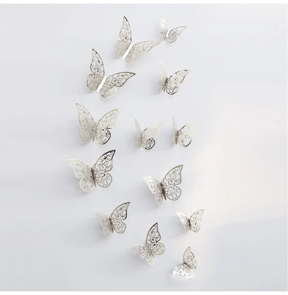 12pcs Suncatcher Sticker 3D Effect Crystal Butterflies Wall Sticker Beautiful Butterfly for Kids Room Wall Decal Home Decoration