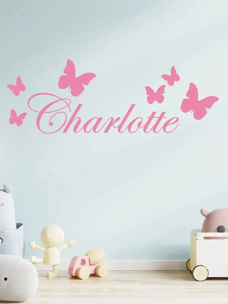 1pc nice view Personalize Custom Name Butterfly  Wall Stickers Modern Fashion Wall Sticker  Kids Room Nature Decor